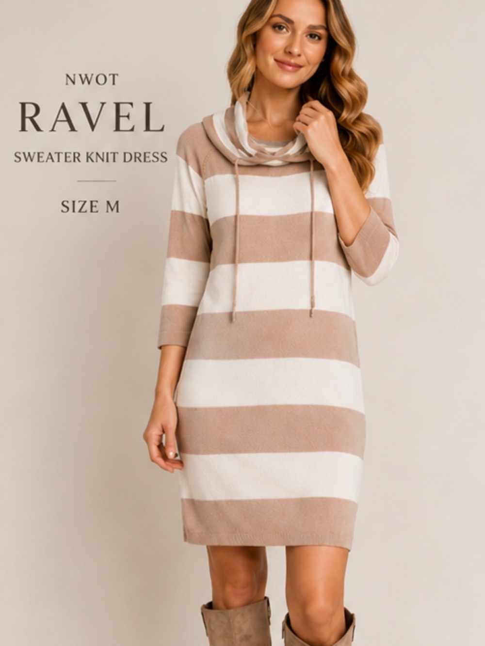 NWOT Ravel - Striped Sweater Knit Summer Beach Dress - SZ M